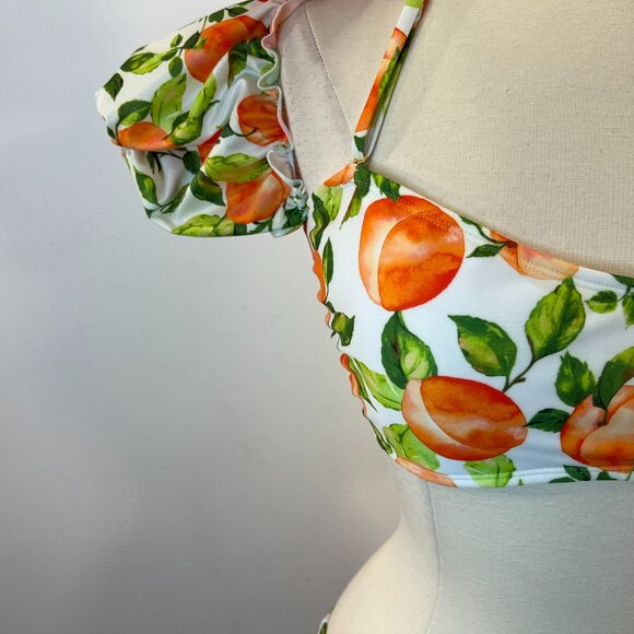 BCBGeneration Women's Paris Peach Poof Sleeve 2-pc Bikini Swimsuit - Large NWT - Picture 3 of 5